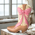 Pink Bow Boot Vase