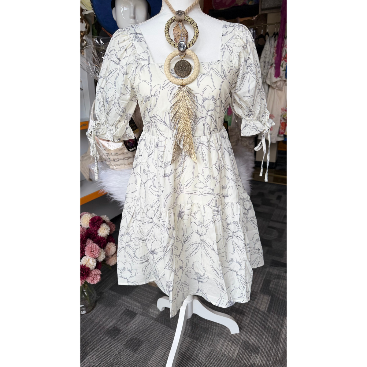 Ivory Bloom Floral Dress