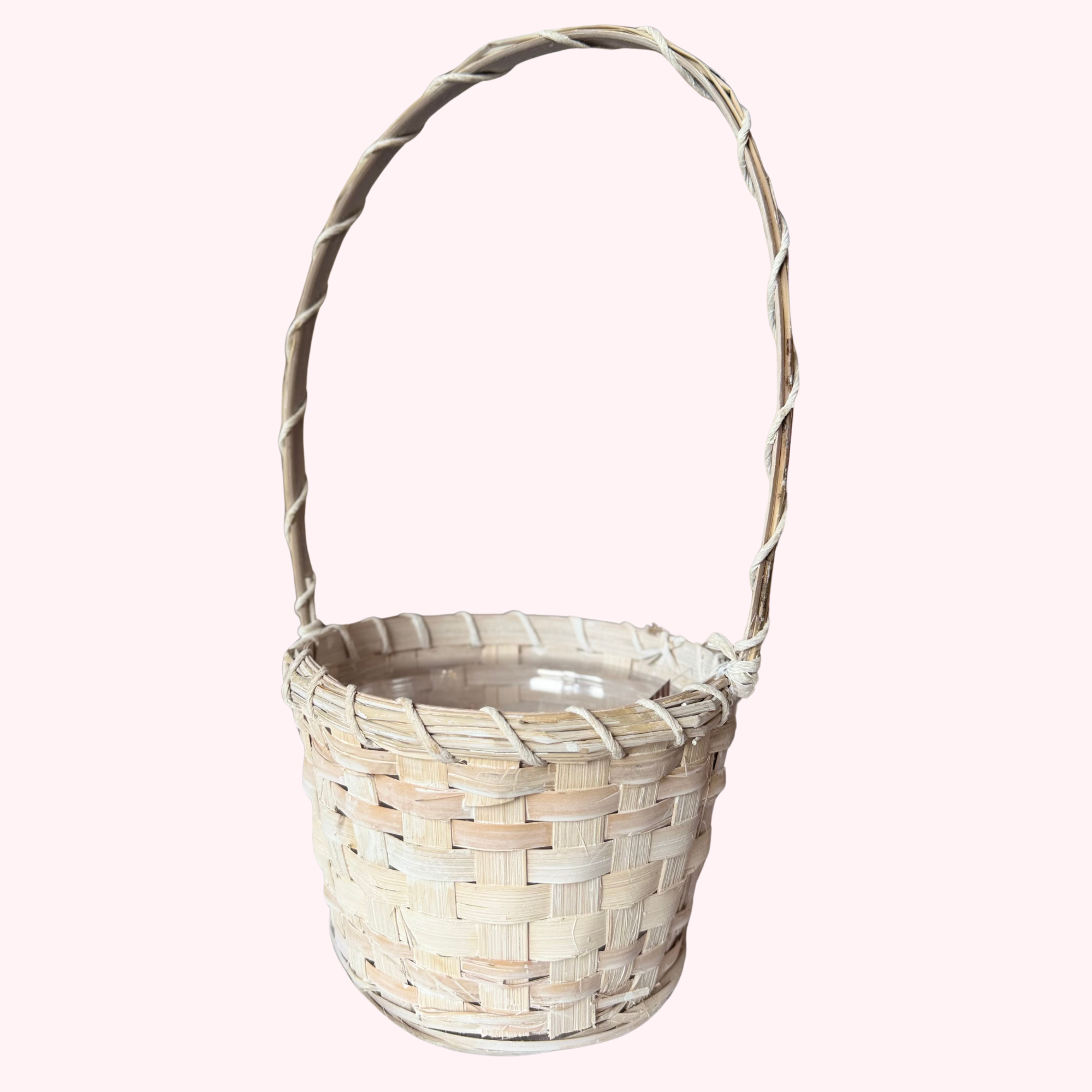 Round Wicker Basket with Handle