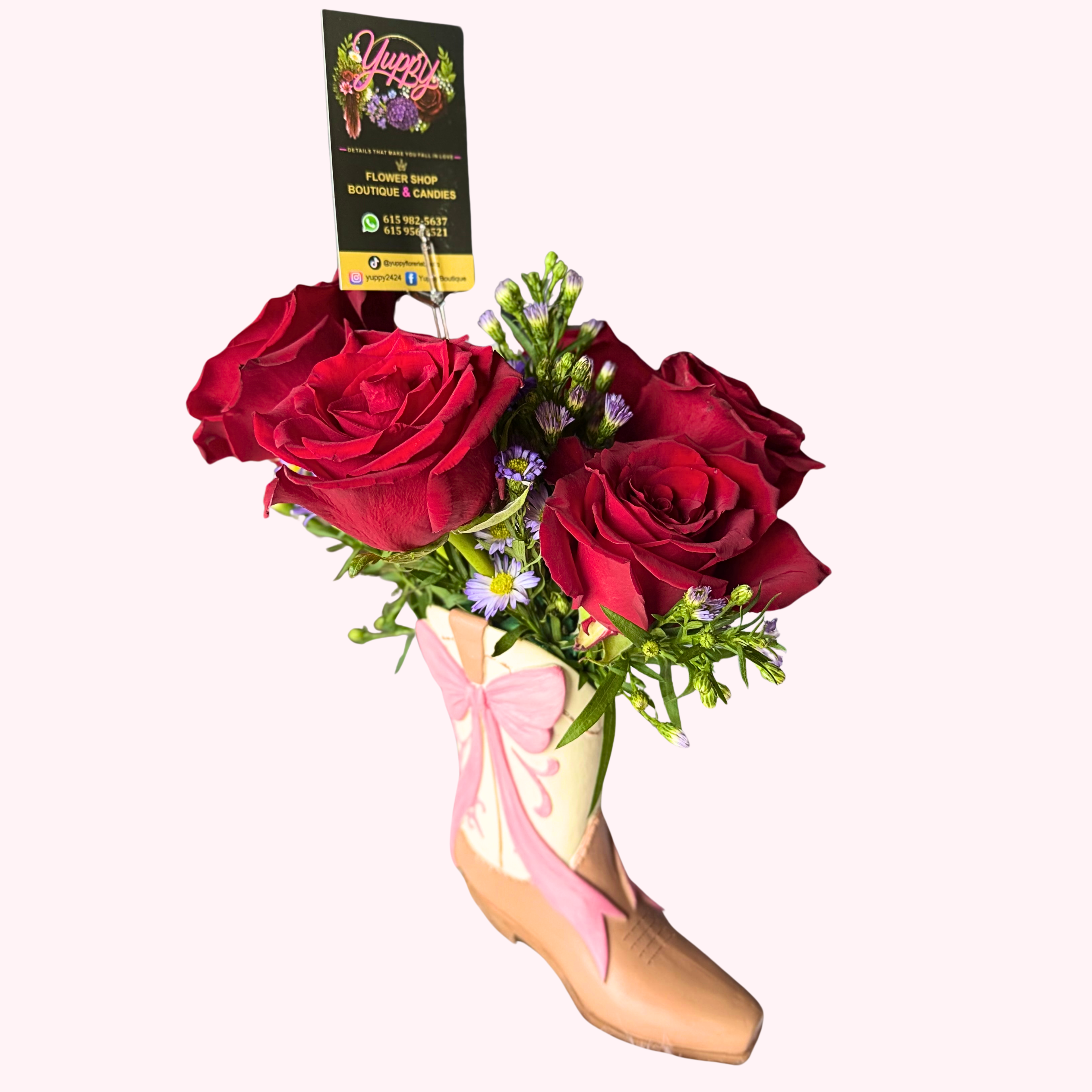 Cowboy Boot Rose Arrangement